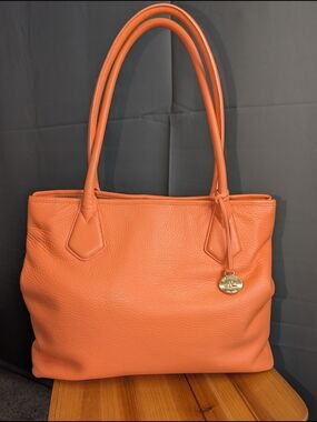 Vintage Brahmin Classic East West Everywhere Textured Tote - Mandarin